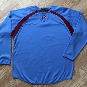 EUC. Majestic, Phillies Thermabase, Pullover, L